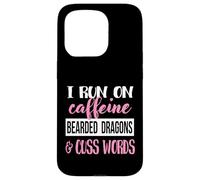 Tiny Dinosaur Womens Run On Caffiene Bearded Dragon Lover Carcasa para iPhone 15 Pro