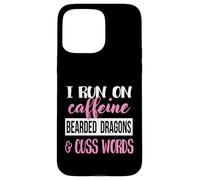 Tiny Dinosaur Womens Run On Caffiene Bearded Dragon Lover Carcasa para iPhone 15 Pro Max