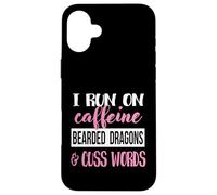 Tiny Dinosaur Womens Run On Caffiene Bearded Dragon Lover Carcasa para iPhone 16 Plus