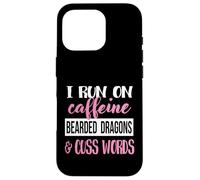 Tiny Dinosaur Womens Run On Caffiene Bearded Dragon Lover Carcasa para iPhone 16 Pro