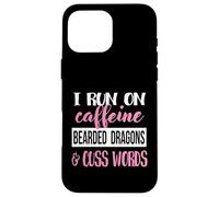 Tiny Dinosaur Womens Run On Caffiene Bearded Dragon Lover Carcasa para iPhone 16 Pro Max