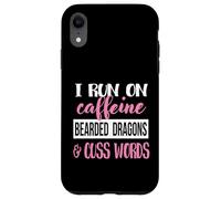 Tiny Dinosaur Womens Run On Caffiene Bearded Dragon Lover Carcasa para iPhone XR