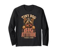 Tiny Dog Big Attitude Yorkshire Terrier Mamá Manga Larga
