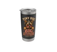 Tiny Dog Big Attitude Yorkshire Terrier Mamá Vaso térmico de acero inoxidable de doble pared