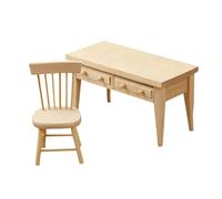 Tiny Furniture, 1/12 Scale Miniature Table and Chair Set, Small Decor Ornaments for Model Making, Toy Displays, Fairy Gardens, Pretend Play, Collectors, Boys and Girl, 4.57x2.09x2.44 in