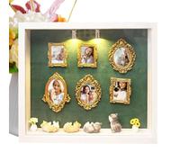Tiny Gallery Shadowbox - Creative Crafting Display for Nursery | Handheld Scenic Diorama Plus Modern Aesthetic Borders & Decorative Interior Panels for Dressing Table, Nightstand, Bedside and Apartmen