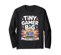 Tiny Gamer Big Dreamer Pixel Style Manga Larga