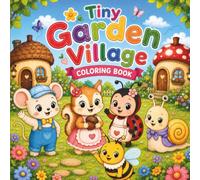 Tiny Garden Village - Cute Coloring Book: Cute Animals, Blooming Gardens & Relaxing Coloring Adventures