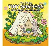 TINY GARDENS: Vol. 1 A Bold & Easy Coloring Book of Minimalist Florals and Cozy Backyards for Teens and Adults