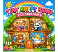 Tiny Happy Homes Coloring Book: Cute Animal Treehouses, Cozy Rooms, Kawaii Dollhouses, Garden Homes and Fun Coloring Pages for Kids