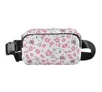 Tiny Hearts Cluster Pink - Cangurera impermeable para mujer, riñonera cruzada personalizada, rosa con corazones pequeños, 8 x 5.3 x 2.3 pulgadas, lindo y divertido, corazones pequeños, rosa, 8 x 5.3 x