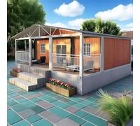 Tiny Home - Casa pequeña plegable prefabricada con contenedores expandibles | Pequeñas casas para vivir para adultos que ofrecen dormitorio, baño y cocina, porche delantero y cómoda vida diaria