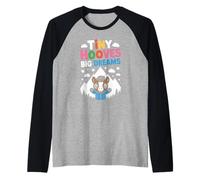 Tiny Hooves Big Dreams, Bonito Caballo bebé de montaña Camiseta Manga Raglan