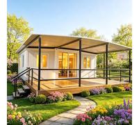 Tiny House - Casa prefabricada portátil para casa modular | Pequeña casa prefabricada expandible para vivir a tiempo completo, vidrio de piso a techo, cocina y baño incluidos