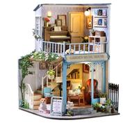 Tiny House Kit - Kit de casa de muñecas con cobertura a prueba de polvo, decoración creativa para el hogar y actividad de unión para niños para padres para adolescentes, mujeres, niños, amigos, adoles