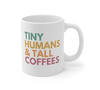 Tiny Humans and Tall Coffees Taza de café novedosa de 325 ml, divertida taza de café de cerámica, I16
