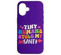 Tiny Humans Stole My Sanity Cita Divertida Head Start Teacher Carcasa para iPhone 16