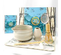 Tiny Joys-Matcha Kit, set matcha ceremonial completo con lo esencial para un té tradicional de calidad, ideal para principiantes y experimentados, kit té matcha con batidor bambú (Verde Claro)