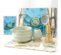 Tiny Joys-Matcha Kit, set matcha ceremonial completo con lo esencial para un té tradicional de calidad, ideal para principiantes y experimentados, kit té matcha con batidor bambú (Verde Matcha)