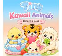 Tiny Kawaii Animals Coloring Book: 40 Adorable Animal Pages for Relaxation, Creativity, and Cozy Moments