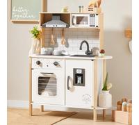 Tiny Land Cocina Juguete para niños con 18 Accesorios de Comida y Utensilios de Cocina de Juguete Juego de Juego de Chef de Madera para niños pequeños con Luces y Sonidos Reales