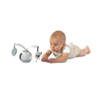 Tiny Love 2-in-1 Tummy Time Musical Mobile, Móvil musical 2 en 1 para el tiempo boca abajo, móvil giratorio de 360° con música y luces, 0 meses+, móvil portátil para carrito, Black & White Décor