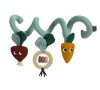 Tiny Love Arco de juego en espiral, juguete en espiral para cochecito con sonajero de madera y figuras vegetales, promueve la motricidad fina, causa efecto y sentidos, 8 actividades, jardín de