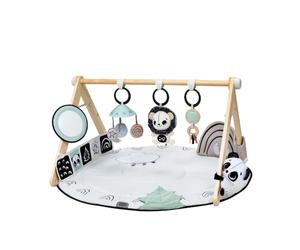 Tiny Love Luxe Developmental Gymini, Gimnasio de actividades con música para bebés, desde 0 meses, 20 actividades, juguete musical portátil, 12 tarjetas de hitos, Black & White Décor