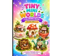Tiny Mini Worlds Coloring Book For Kids Ages 4-8: 66 Cute Miniature Villages, Tiny Animal Homes, Cozy Shops, Magical Tiny Worlds and Easy Coloring Pages for Kids