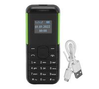 Tiny Mobile 2G Phone Mini, World de pantalla de 0.66 pulgadas World más pequeño Telefono Bluetooth Player Dual Card Standby GSM GSM Spinter Slider Teléfono de 380 mAh Batería para (Verde negro)