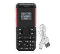 Tiny Mobile 2G Phone Mini, World de pantalla de 0.66 pulgadas World más pequeño Telefono Bluetooth Player Dual Card Standby GSM GSM Spinter Slider Teléfono de 380 mAh Batería para (Rojo negro)