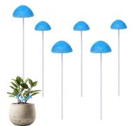 Tiny Mushrooms - Blue Fairy Decoration | Tiny Mushroom Stakes For Garden Corner Outdoor Courtyard Lawn Yard Floor Flower Pot Grave Site, 6-Pieces Miniature Resin Toadstool Terrarium Decor