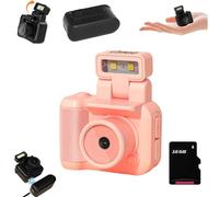 Tiny Nostalgic Camera, 2025 New Tiny Nostalgia CAM, 1080p HD Mini Keychain Camera,with 90° Flip Flash,with 64GB SD Card Six Filters,1.44 in HD Screen,Tiny Nostalgic Camera (Pink 16G)