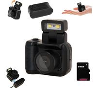 Tiny Nostalgic Camera, 2025 New Tiny Nostalgia CAM, 1080p HD Mini Keychain Camera,with 90° Flip Flash,with 64GB SD Card Six Filters,1.44 in HD Screen,Tiny Nostalgic Camera (Black 64G)