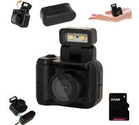 Tiny Nostalgic Camera, 2025 New Tiny Nostalgia CAM, 1080p HD Mini Keychain Camera,with 90° Flip Flash,with 64GB SD Card Six Filters,1.44 in HD Screen,Tiny Nostalgic Camera (Black 32G)