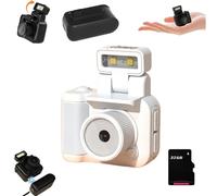 Tiny Nostalgic Camera, 2025 New Tiny Nostalgia CAM, 1080p HD Mini Keychain Camera,with 90° Flip Flash,with 64GB SD Card Six Filters,1.44 in HD Screen,Tiny Nostalgic Camera (White 32G)