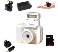 Tiny Nostalgic Camera, 2025 New Tiny Nostalgia CAM, 1080p HD Mini Keychain Camera,with 90° Flip Flash,with 64GB SD Card Six Filters,1.44 in HD Screen,Tiny Nostalgic Camera (White 64G)