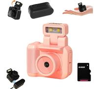 Tiny Nostalgic Camera, 2025 New Tiny Nostalgia CAM, 1080p HD Mini Keychain Camera,with 90° Flip Flash,with 64GB SD Card Six Filters,1.44 in HD Screen,Tiny Nostalgic Camera (Pink 64G)