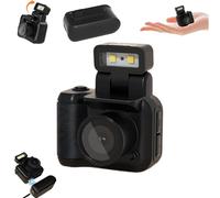 Tiny Nostalgic Camera, 2025 New Tiny Nostalgia CAM, 1080p HD Mini Keychain Camera,with 90° Flip Flash,with 64GB SD Card Six Filters,1.44 in HD Screen,Tiny Nostalgic Camera (Black)