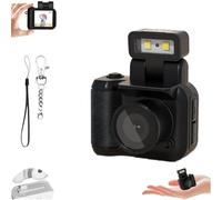 Tiny Nostalgic Camera, Mini Camera with LED Flash, Retro Snap Camera, Mini Camera Keychain, Mini Vintage Keychain Camera, 1080P HD Mini Camera with LED Flash Light (128G,Nero)