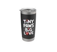 Tiny Paws Big Love Vaso térmico de acero inoxidable de doble pared