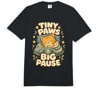 Tiny Paws Big Pause Gato Siesta Calma Comfort Colors Adult Heavyweight T-Shirt