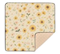Tiny Peach Girasoles, tapete grande y resistente para gimnasio y actividades para el suelo, no tóxico, tapete para gatear, para bebés pequeños, 50 x 50 pulgadas