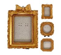 Tiny Photo Frame - 4 Pieces Resin Tiny Picture Frames Vintage | Resin Small Frames | Vintage Irregular Wall Decor For Home Workplace Museum Gallery Shelf Mantel Entryway Table