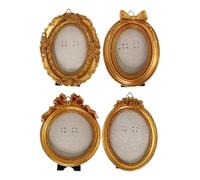 Tiny Photo Frame Genérico - 4 piezas resina Tiny Picture Frames Vintage | Resin Small Frames | Vintage Irregular Wall Decor For Home Workplace Museum Gallery Shelf Mantel Entryway Table