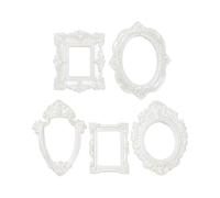 Tiny Picture Frames,5 Pieces Vintage Ornaments Set - Antique Doll House Picture Frames Set,DIY Jewelry Bookshelf Bedside Dorm Photo Props Christmas