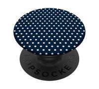 Tiny Polka Dot Cute Navy Blue and White Polkadot PopSockets PopGrip Adhesivo