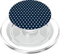 Tiny Polka Dot Cute Navy Blue and White Polkadot PopSockets PopGrip para MagSafe