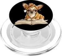 Tiny Puppy Open Book Reading Dog Lover Graphic - Gafas Redondas PopSockets PopGrip para MagSafe