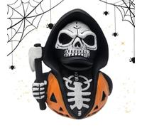 Tiny Resin Ducks Halloween Holding Sickle Statue Collectibles